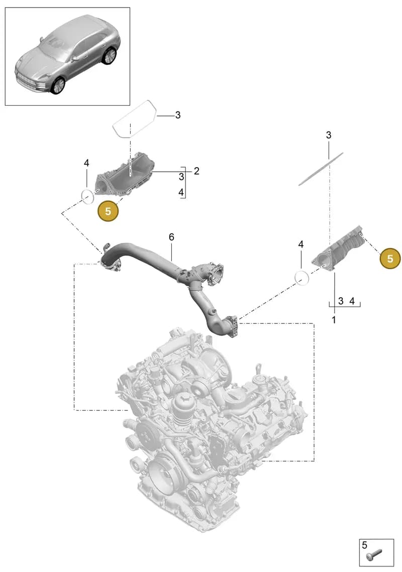 95813359500 — Porsche Macan (2018-2022) diagram p52000020, position 5