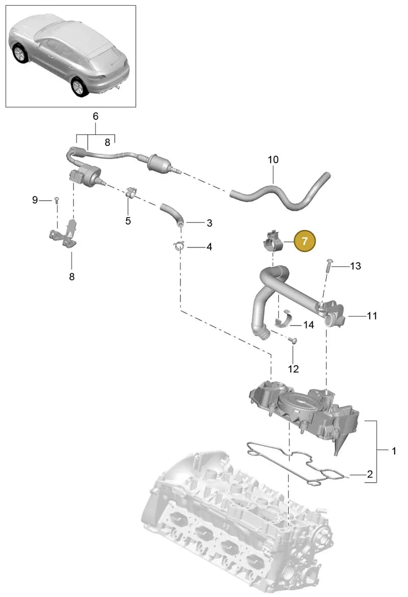 95813368900 — Porsche Macan (2013-2018) diagram p44107010, position 7