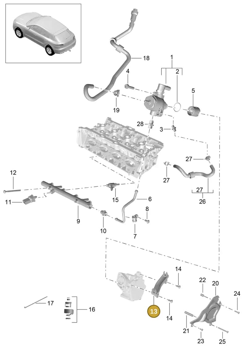 95813368930 — Porsche Macan (2013-2018) diagram p44107050, position 13