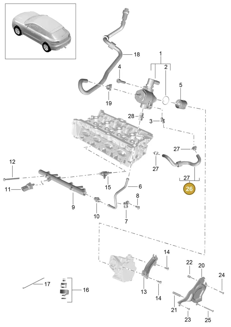 95813398600 — Porsche Macan (2013-2018) diagram p44107050, position 26