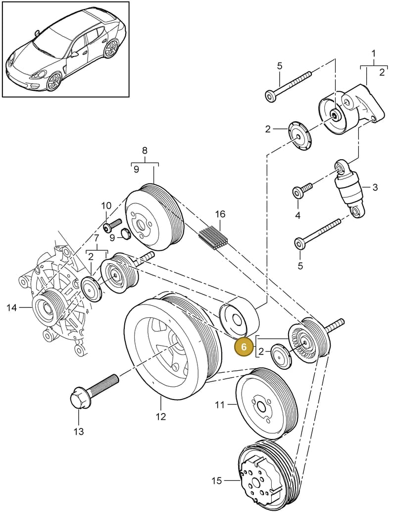 95814527601 — Porsche Panamera (2009-2016) diagram p35102060, position 6