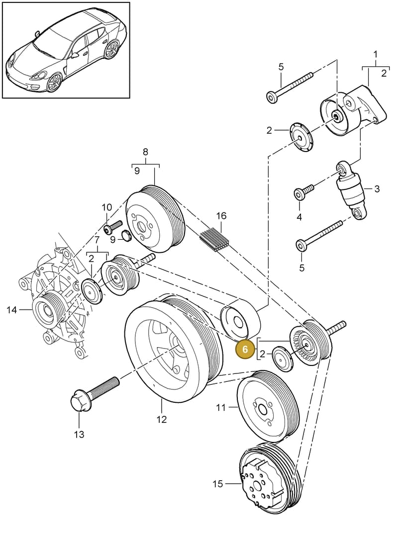 95814527901 — Porsche Panamera (2009-2016) diagram p35102070, position 6