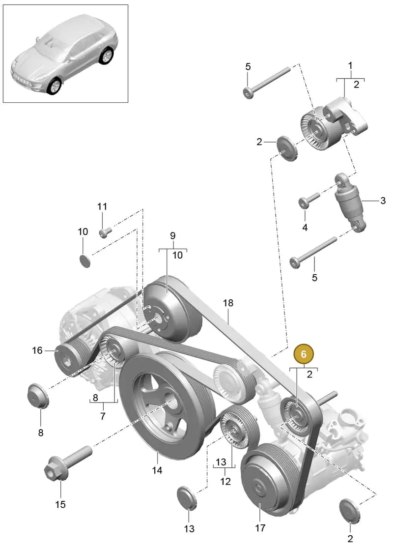95814527901 — Porsche Macan (2013-2018) diagram p44102060, position 6