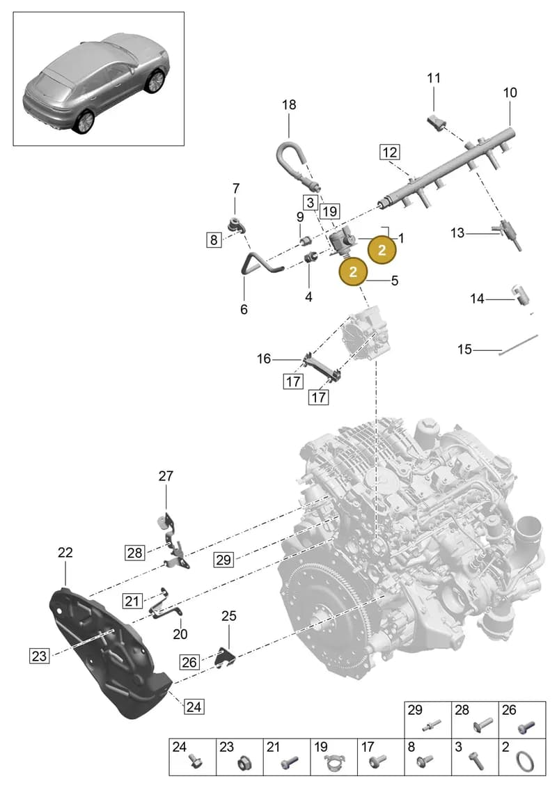 95814571000 — Porsche Macan (2018-2022) diagram p52000123, position 2