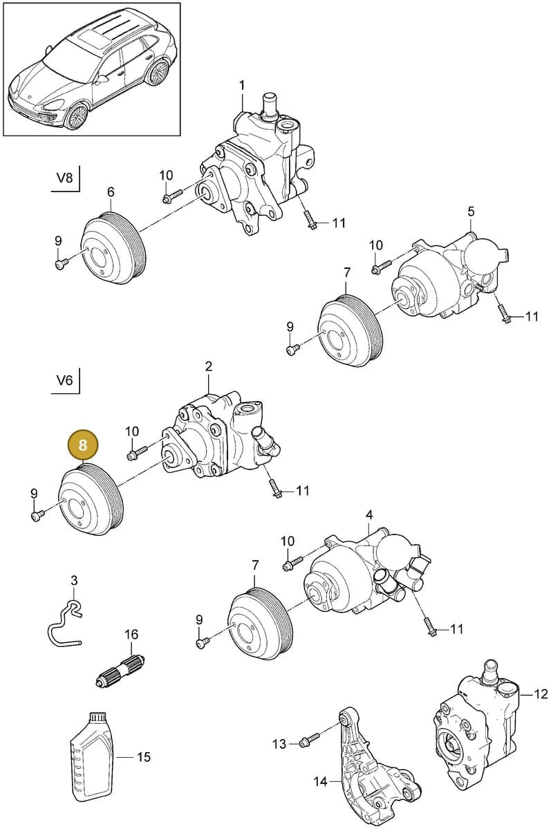 95814725502 — Porsche Cayenne (2010-2018) diagram p37403020, position 8