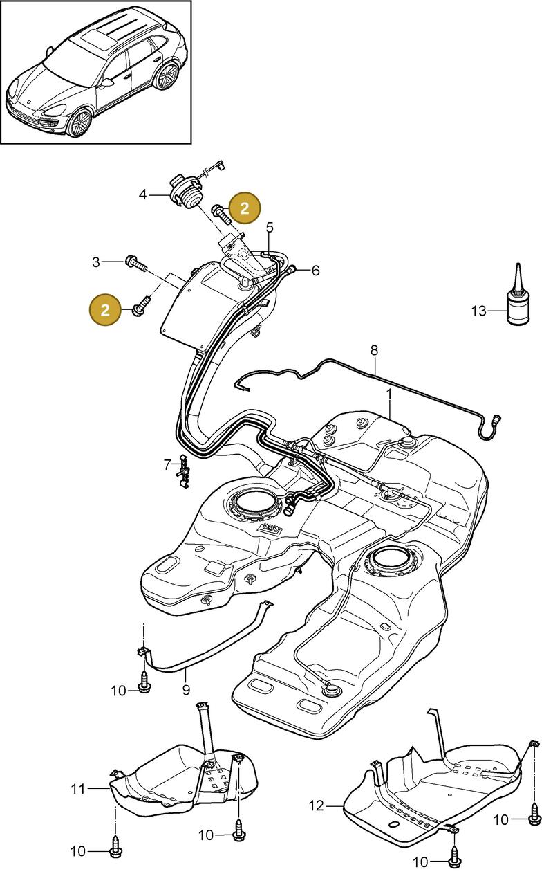 95820104401 — Porsche Cayenne (2010-2018) diagram p37201000, position 2