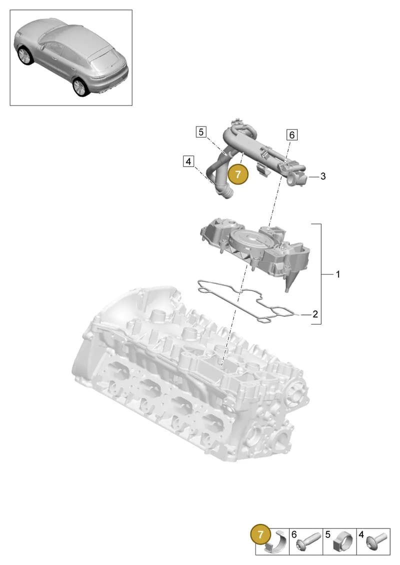 95820125000 — Porsche Macan (2018-2022) diagram p52107370, position 7