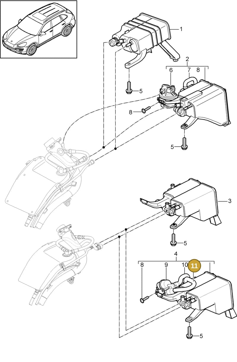 95820125600 — Porsche Cayenne (2010-2018) diagram p37201040, position 11