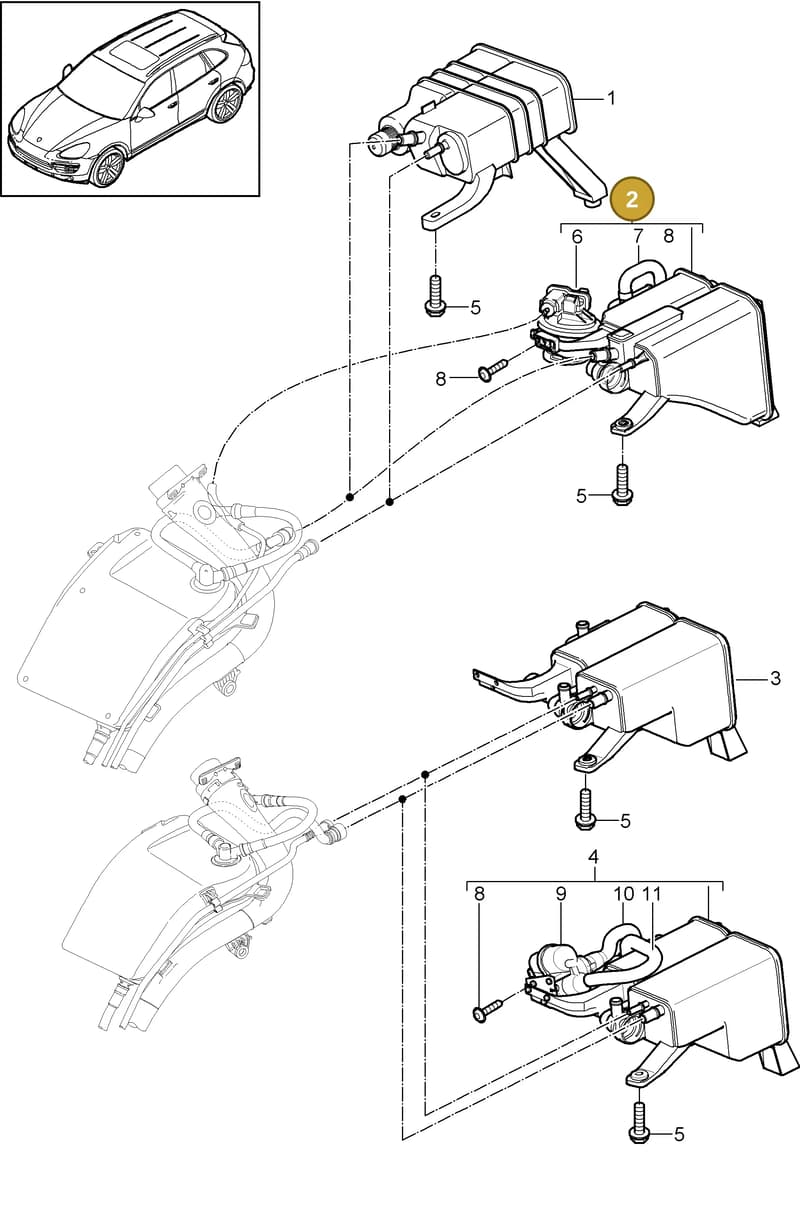 95820125610 — Porsche Cayenne (2010-2018) diagram p37201040, position 2