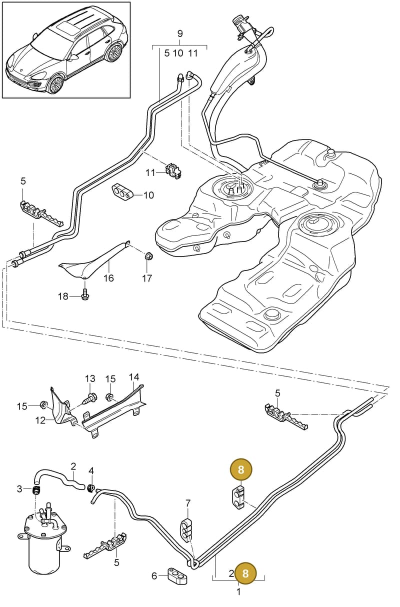 95820163200 — Porsche Cayenne (2010-2018) diagram p37201030, position 8