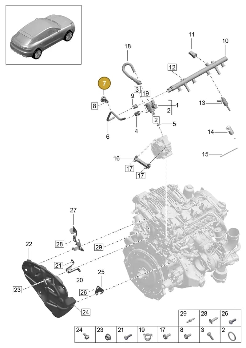 95825303900 — Porsche Macan (2018-2022) diagram p52000123, position 7