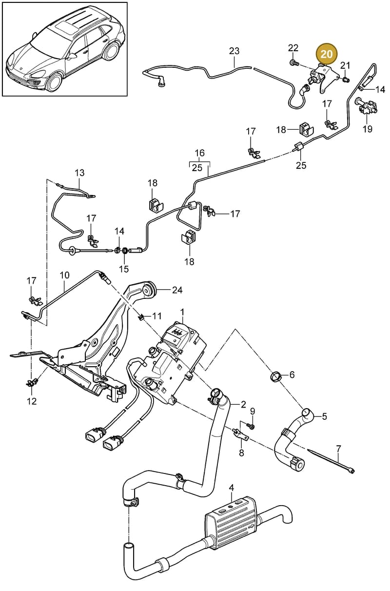 958261163 — Porsche Cayenne (2010-2018) diagram p37813080, position 20