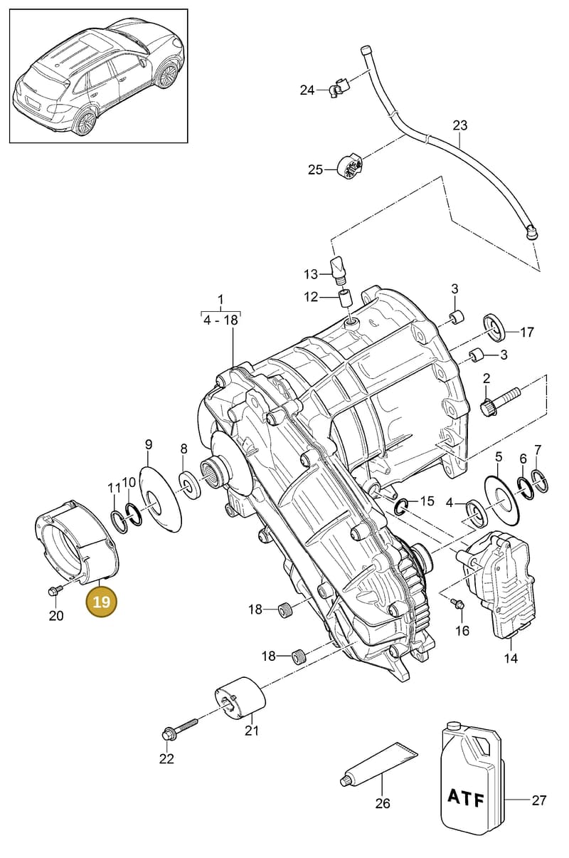 95830131703 — Porsche Cayenne (2010-2018) diagram p37305010, position 19