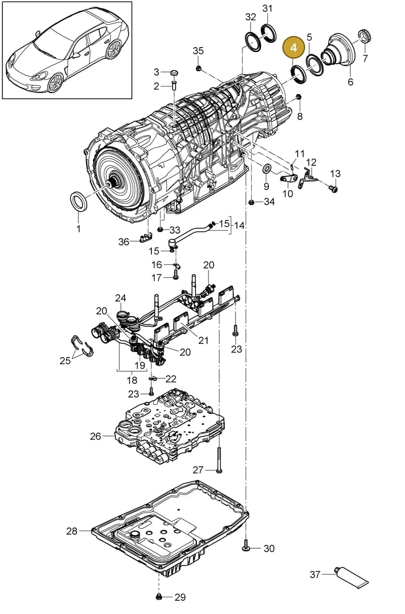 95830138100 — Porsche Panamera (2009-2016) diagram p35320010, position 4