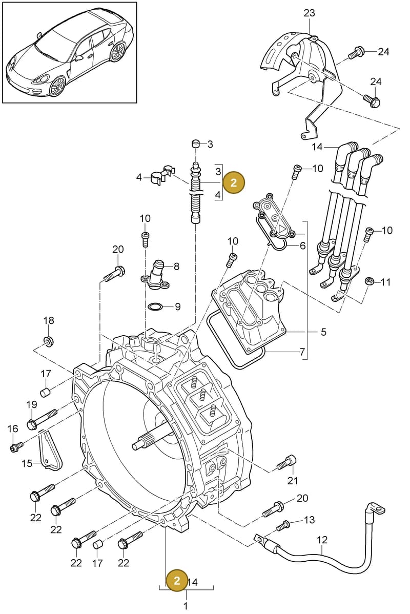 95830164700 — Porsche Panamera (2009-2016) diagram p35901010, position 2