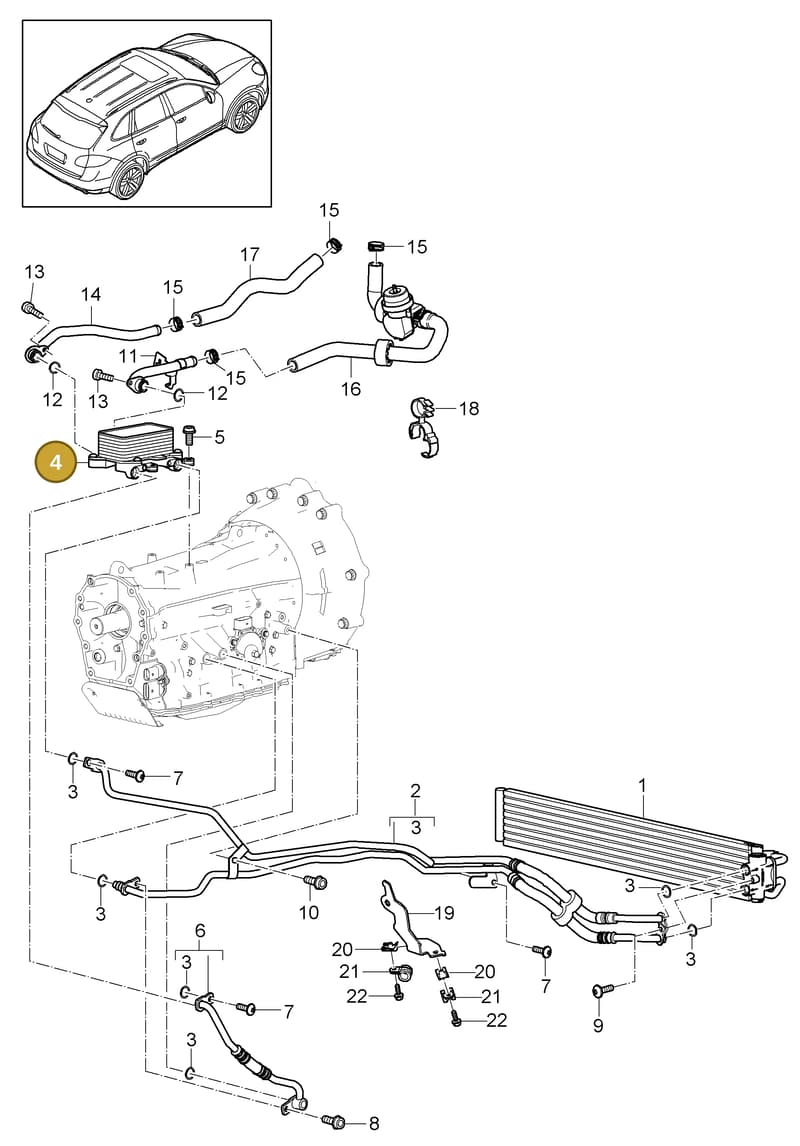 95830703700 — Porsche Cayenne (2010-2018) diagram p37360010, position 4