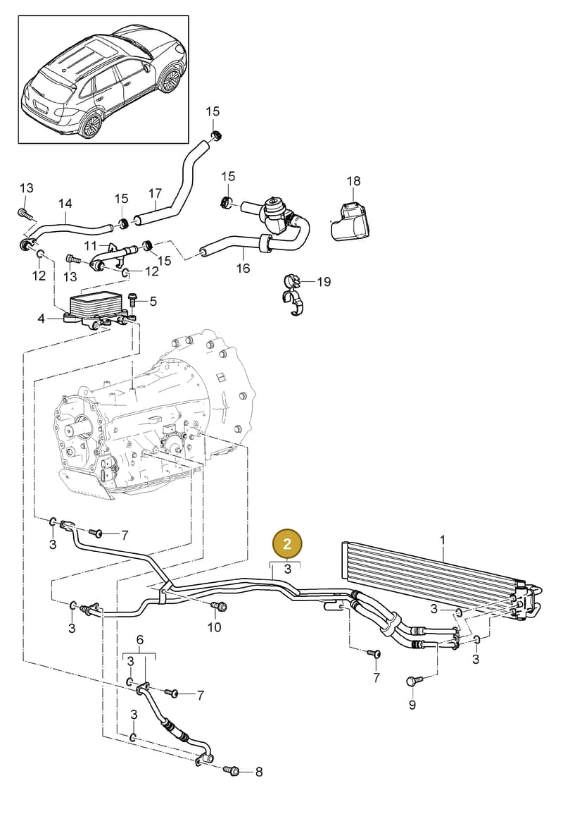 95830708240 — Porsche Cayenne (2010-2018) diagram p37360050, position 2