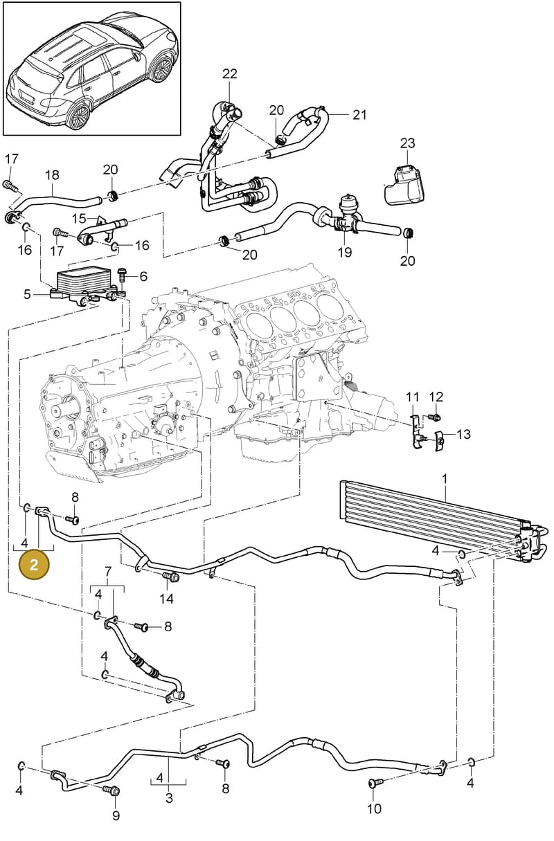 95830718100 — Porsche Cayenne (2010-2018) diagram p37360000, position 2