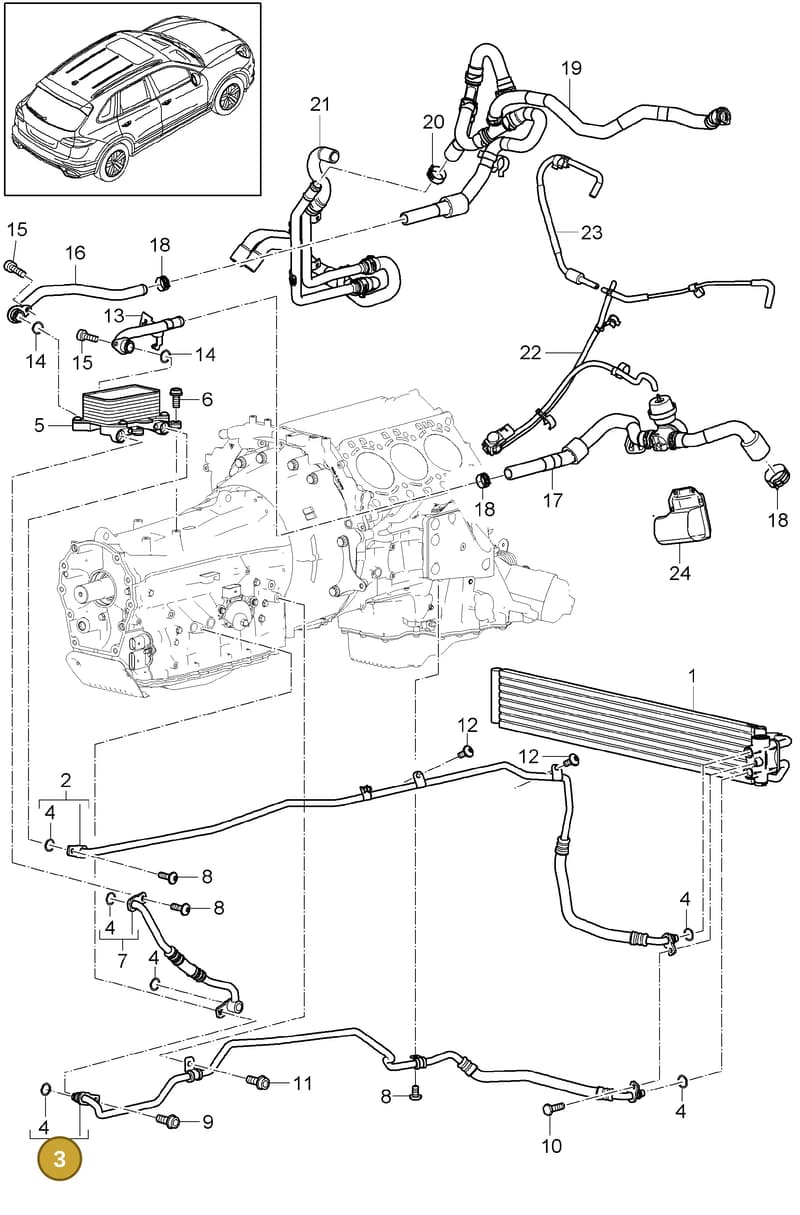 95830718210 — Porsche Cayenne (2010-2018) diagram p37360060, position 3