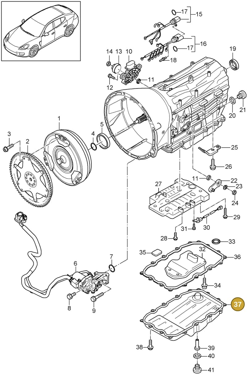 95832136100 — Porsche Panamera (2009-2016) diagram p35320020, position 37
