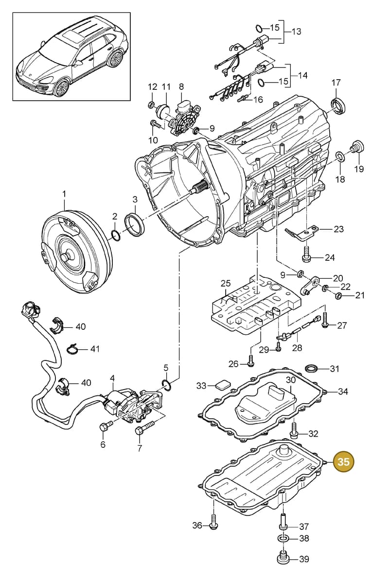 95832136100 — Porsche Cayenne (2010-2018) diagram p37320020, position 35