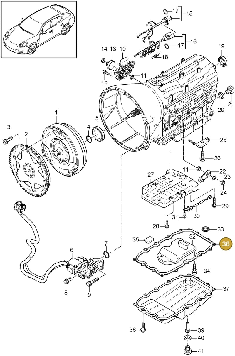95832137100 — Porsche Panamera (2009-2016) diagram p35320020, position 36
