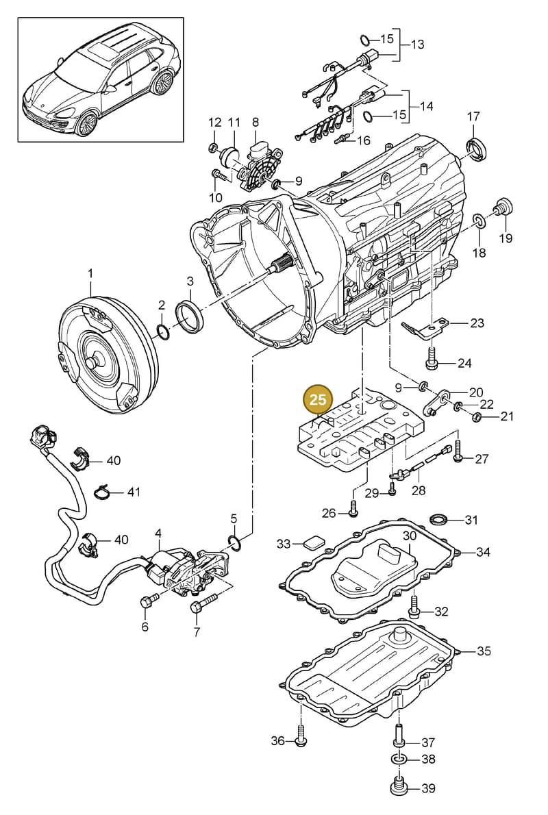 95832503910 — Porsche Cayenne (2010-2018) diagram p37320020, position 25