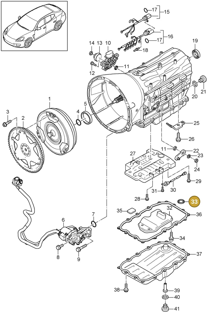 95832544300 — Porsche Panamera (2009-2016) diagram p35320020, position 33