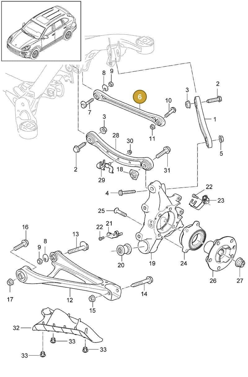 95833104500 — Porsche Cayenne (2010-2018) diagram p37501020, position 6