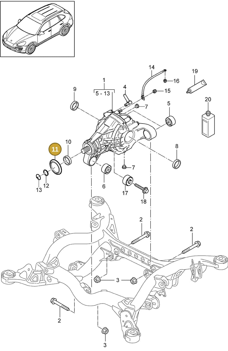 95833237560 — Porsche Cayenne (2010-2018) diagram p37305040, position 11
