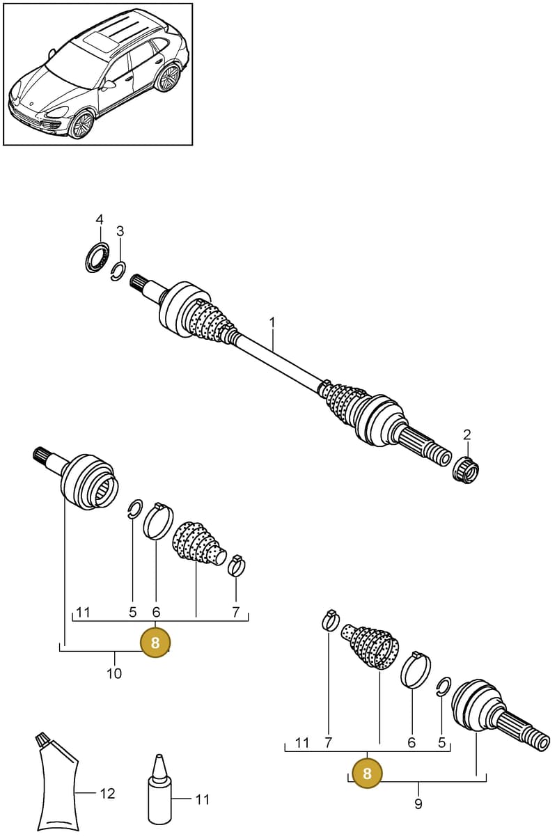 95833290110 — Porsche Cayenne (2010-2018) diagram p37501010, position 8