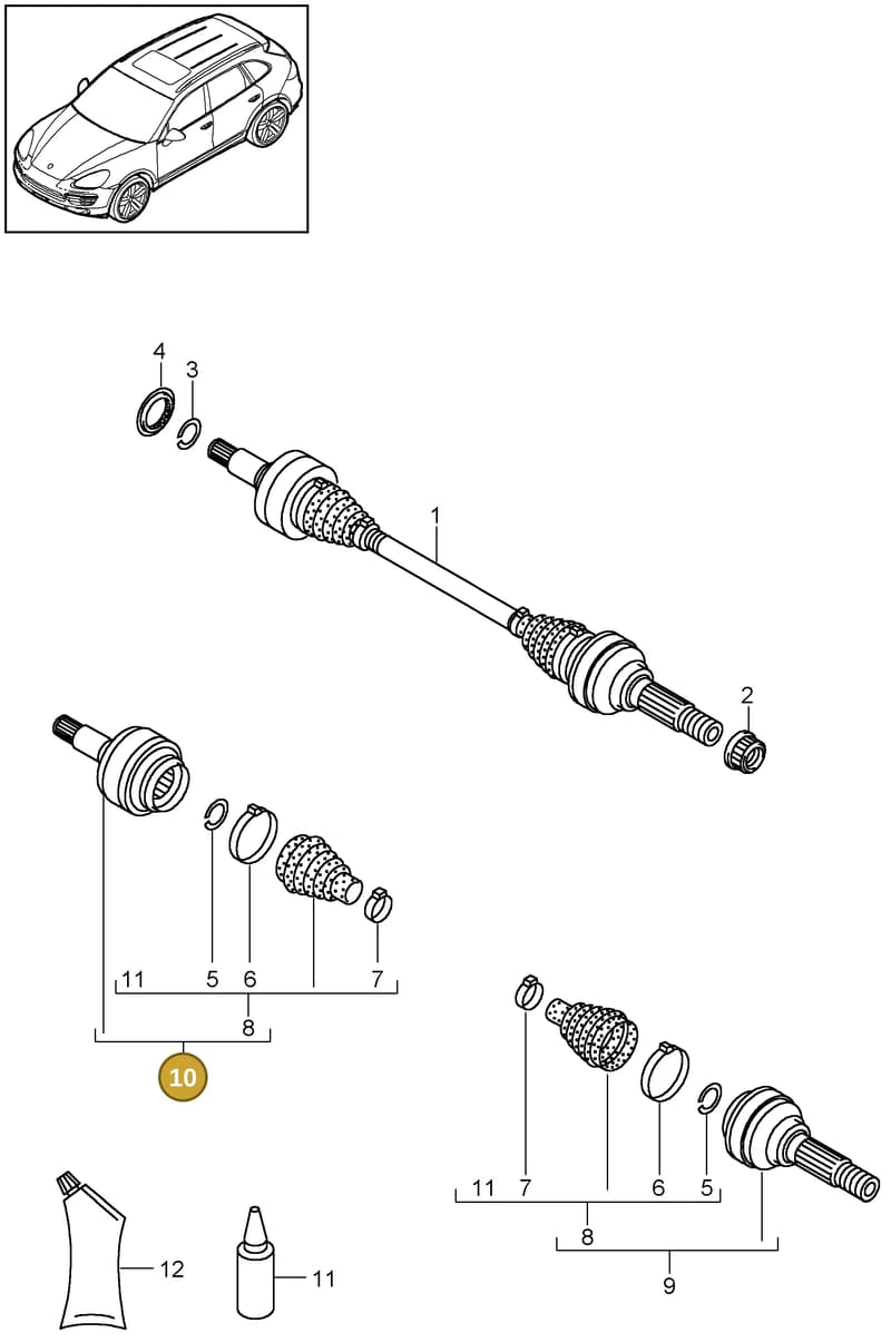 95833290320 — Porsche Cayenne (2010-2018) diagram p37501010, position 10