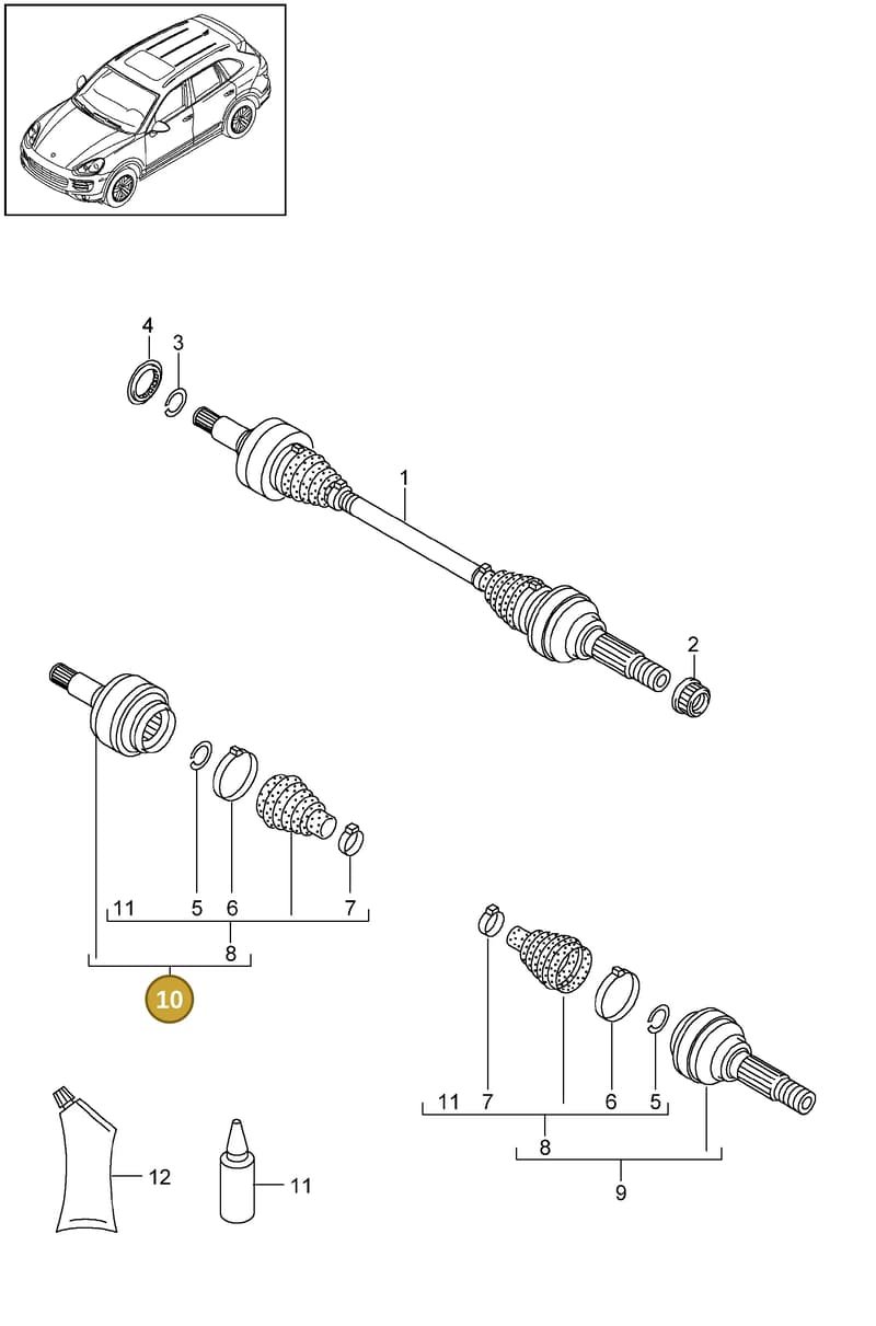 95833290330 — Porsche Cayenne (2010-2018) diagram p37501030, position 10