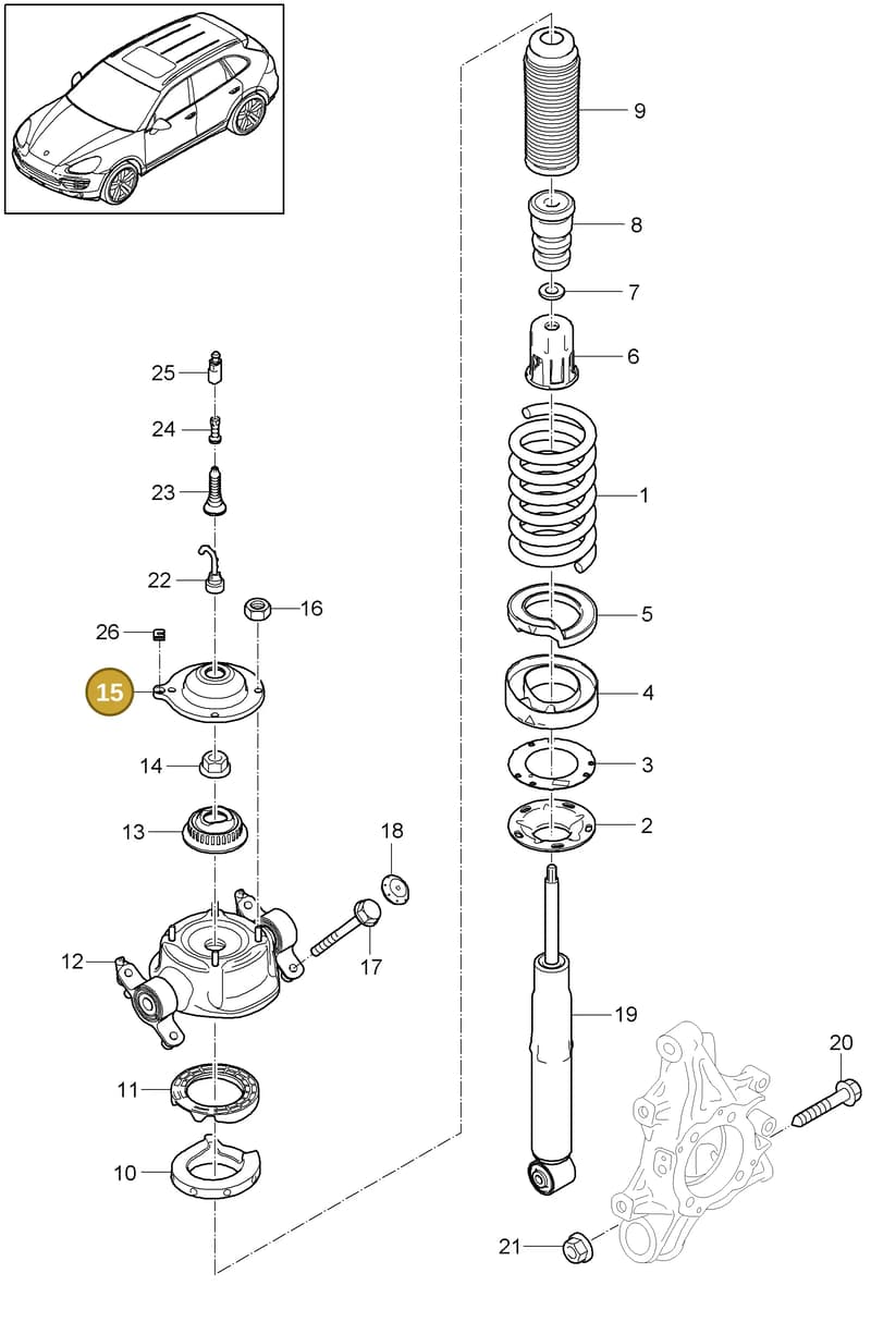 95833308700 — Porsche Cayenne (2010-2018) diagram p37502000, position 15
