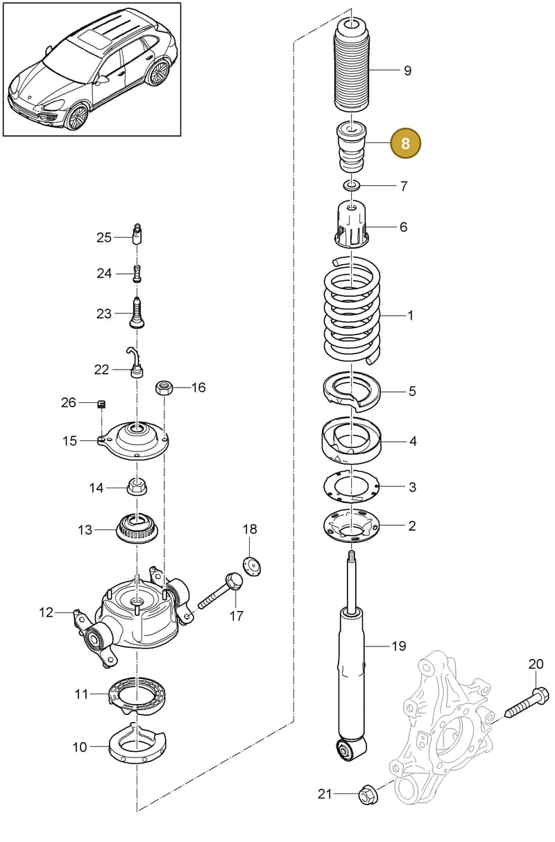 95833313103 — Porsche Cayenne (2010-2018) diagram p37502000, position 8