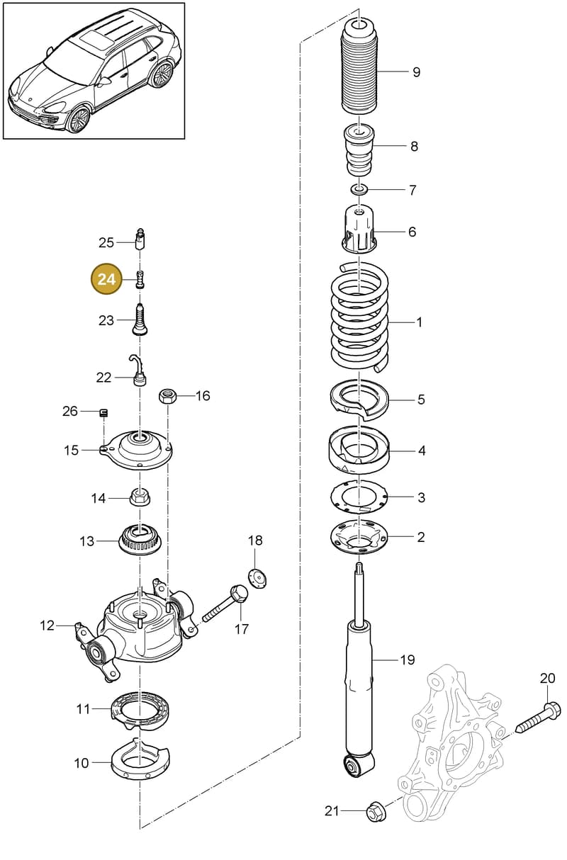 95833324701 — Porsche Cayenne (2010-2018) diagram p37502000, position 24+27