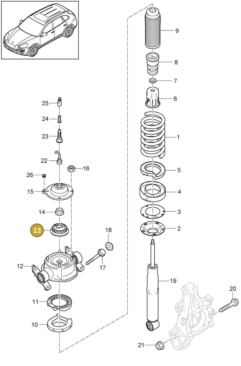 95833332705 — Porsche Cayenne (2010-2018) diagram p37502000, position 13