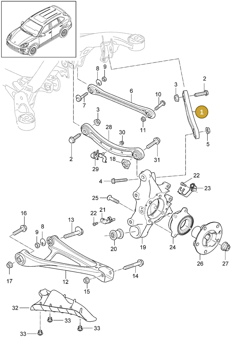 95833370101 — Porsche Cayenne (2010-2018) diagram p37501020, position 1