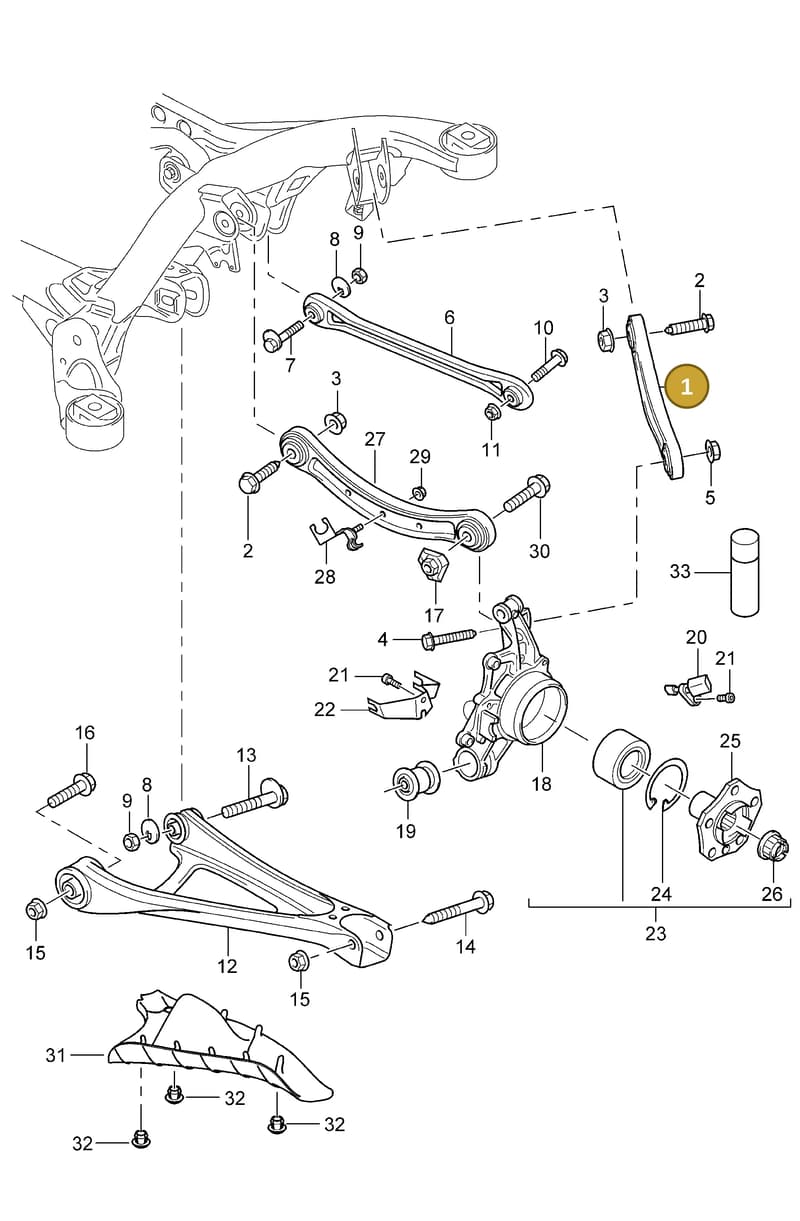 958333703AX — Porsche Cayenne (2007-2010) diagram p31501000, position 1