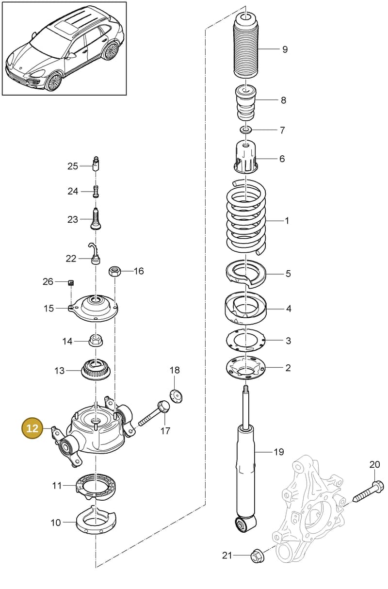 95833380002 — Porsche Cayenne (2010-2018) diagram p37502000, position 12