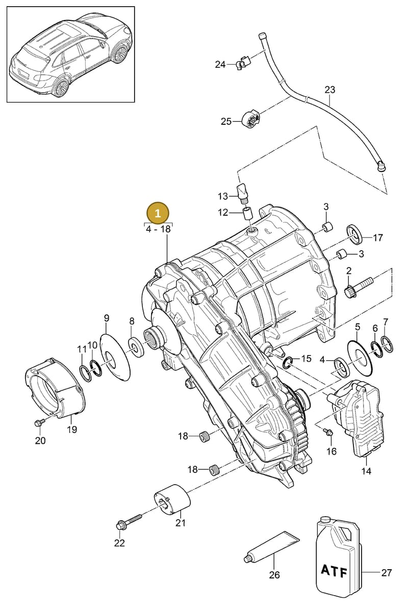 958341042CX — Porsche Cayenne (2010-2018) diagram p37305010, position 1