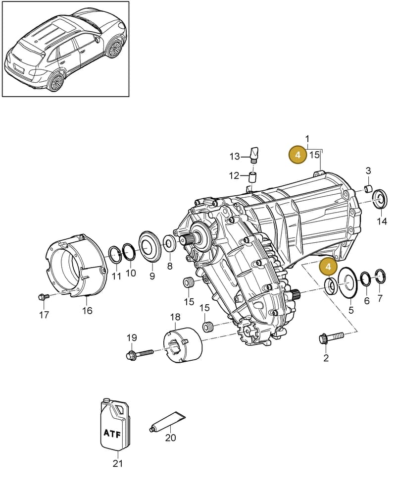95834119910 — Porsche Cayenne (2010-2018) diagram p37305020, position 4