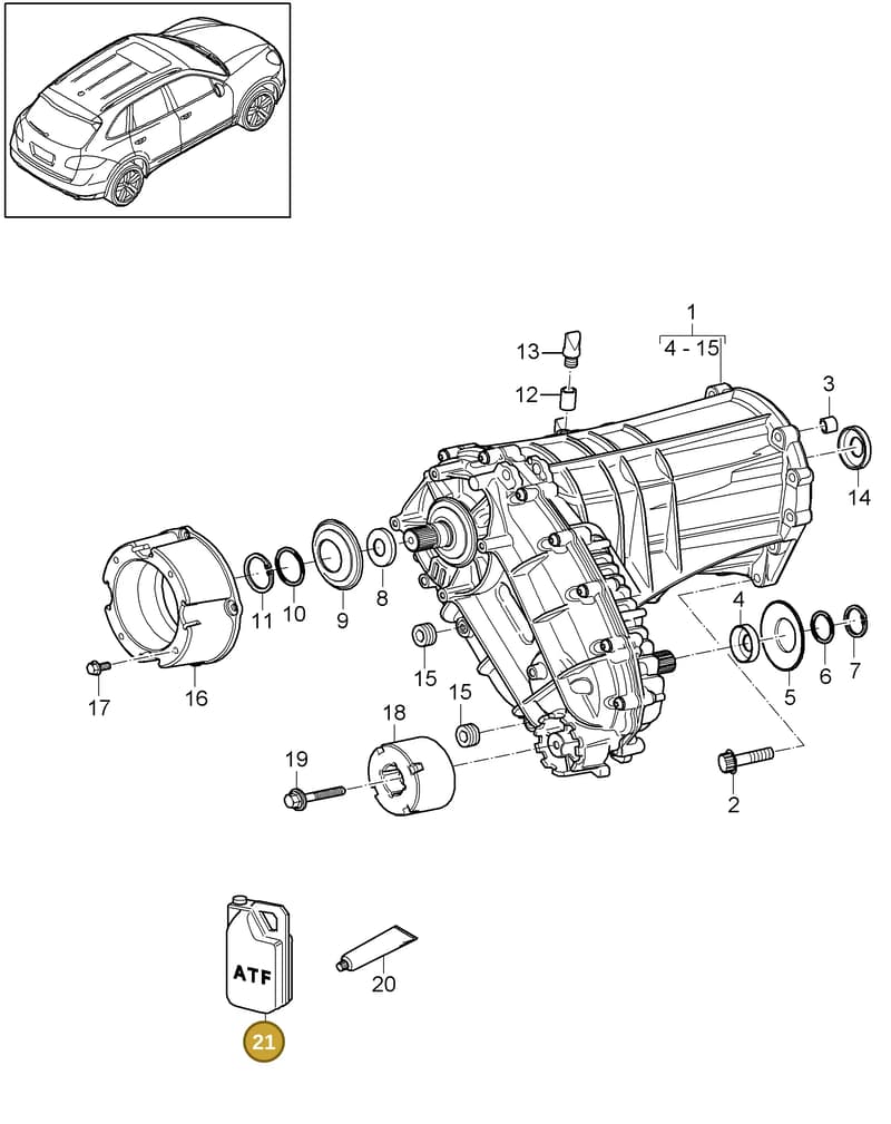 95834153600 — Porsche Cayenne (2010-2018) diagram p37305020, position 21