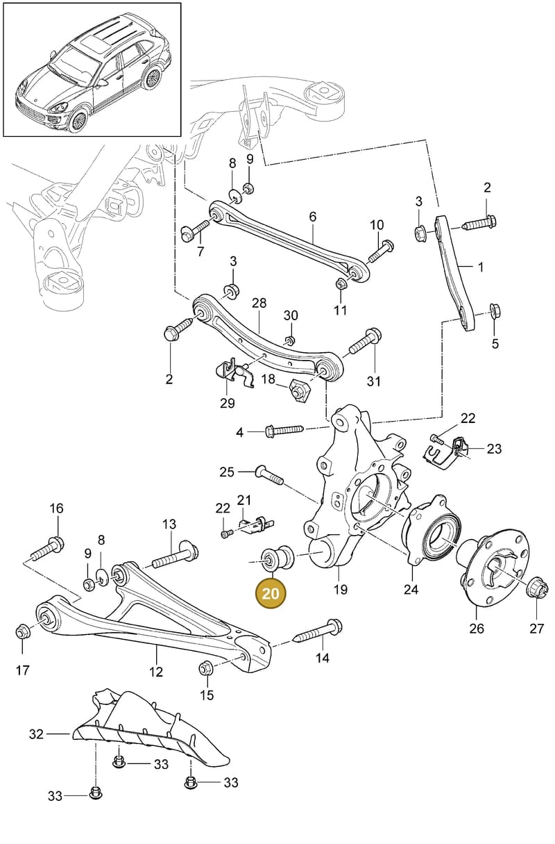 95834158800 — Porsche Cayenne (2010-2018) diagram p37501020, position 20