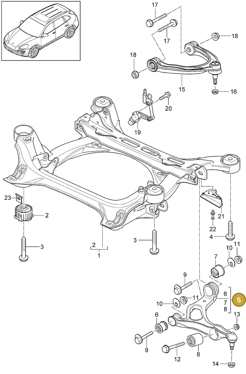 95834160501 — Porsche Cayenne (2010-2018) diagram p37401000, position 5