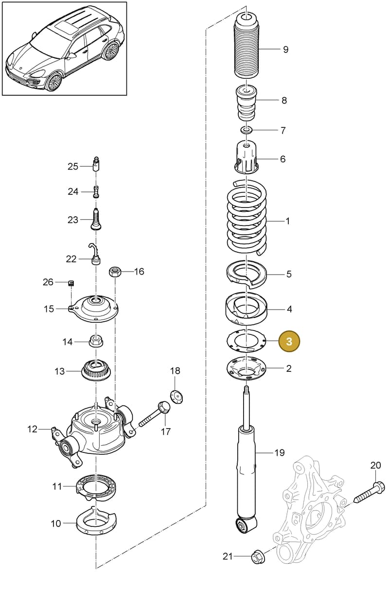 95834304500 — Porsche Cayenne (2010-2018) diagram p37502000, position 3