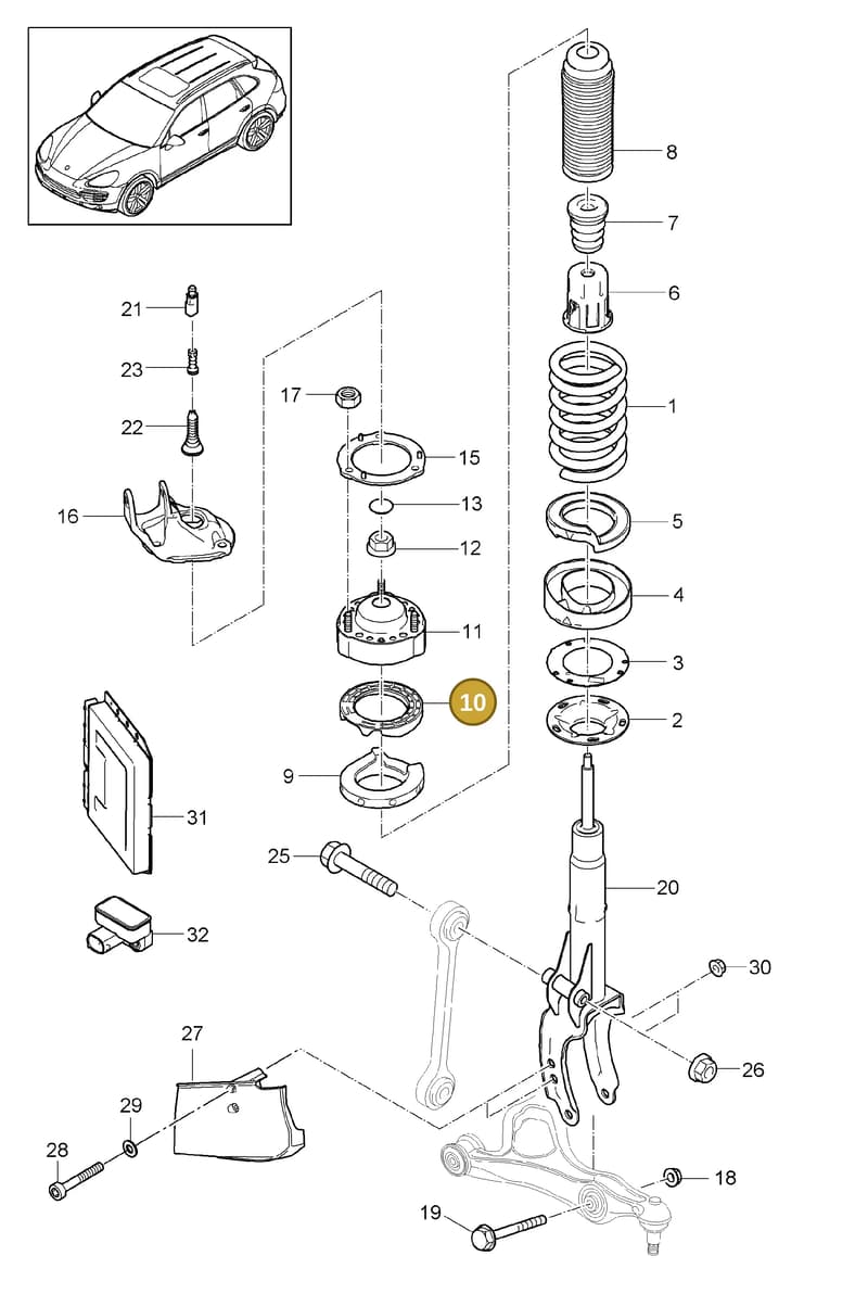 95834304500 — Porsche Cayenne (2010-2018) diagram p37402000, position 10