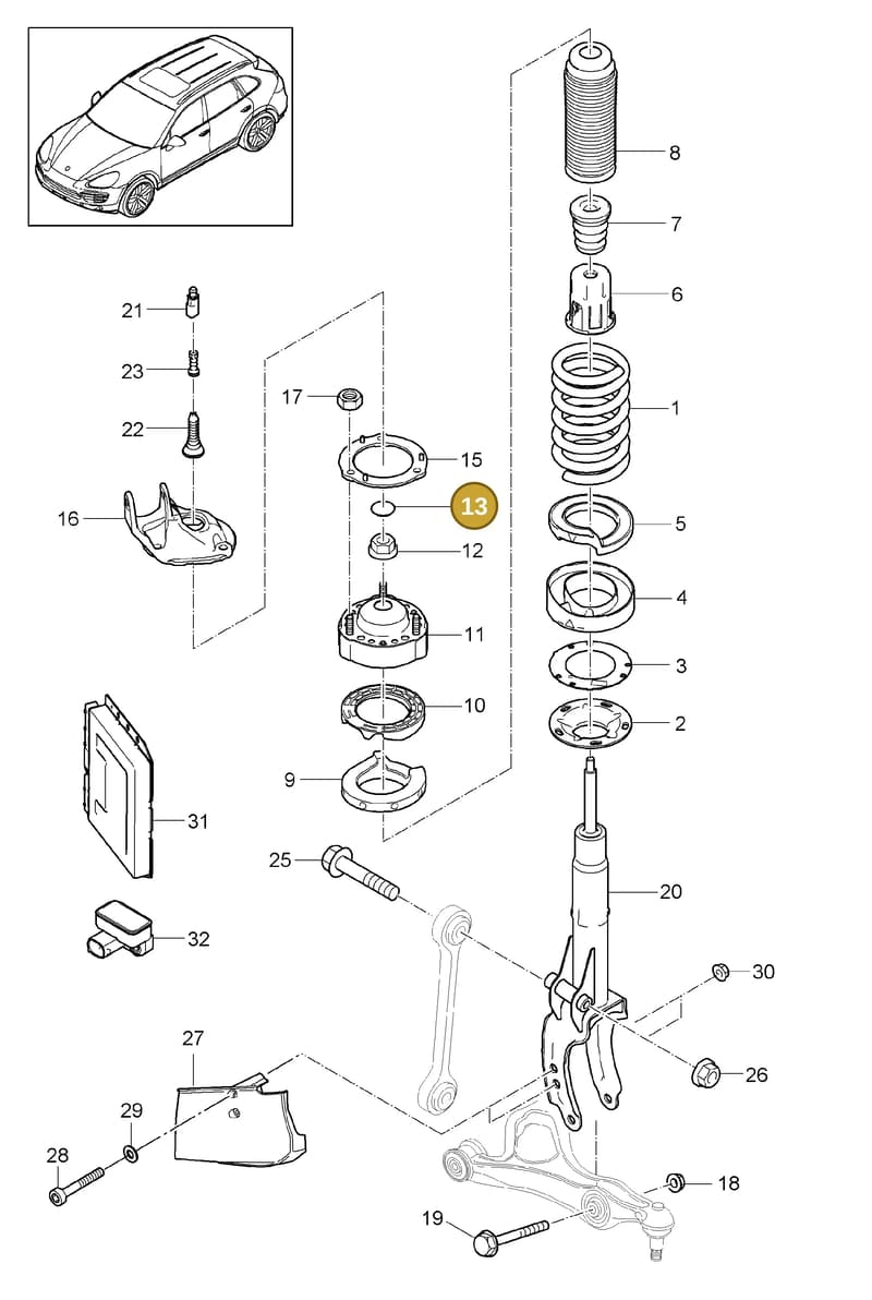 95834350100 — Porsche Cayenne (2010-2018) diagram p37402000, position 13