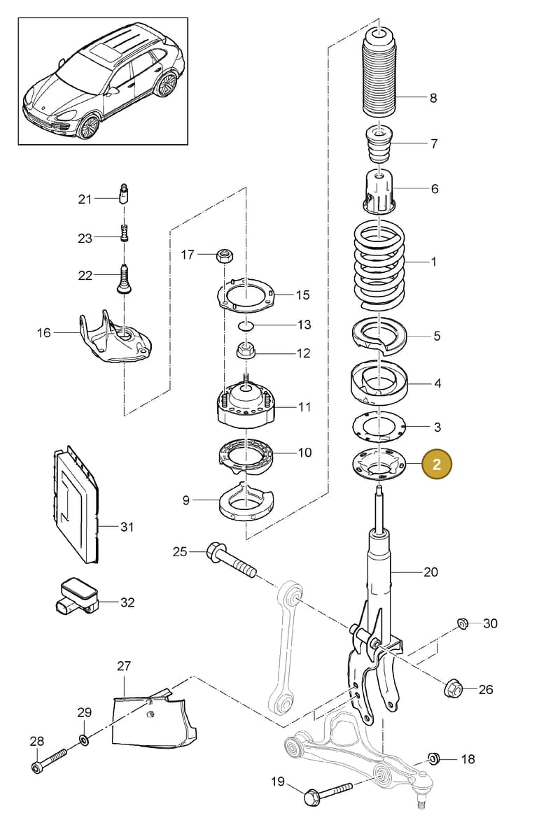 95834350110 — Porsche Cayenne (2010-2018) diagram p37402000, position 2