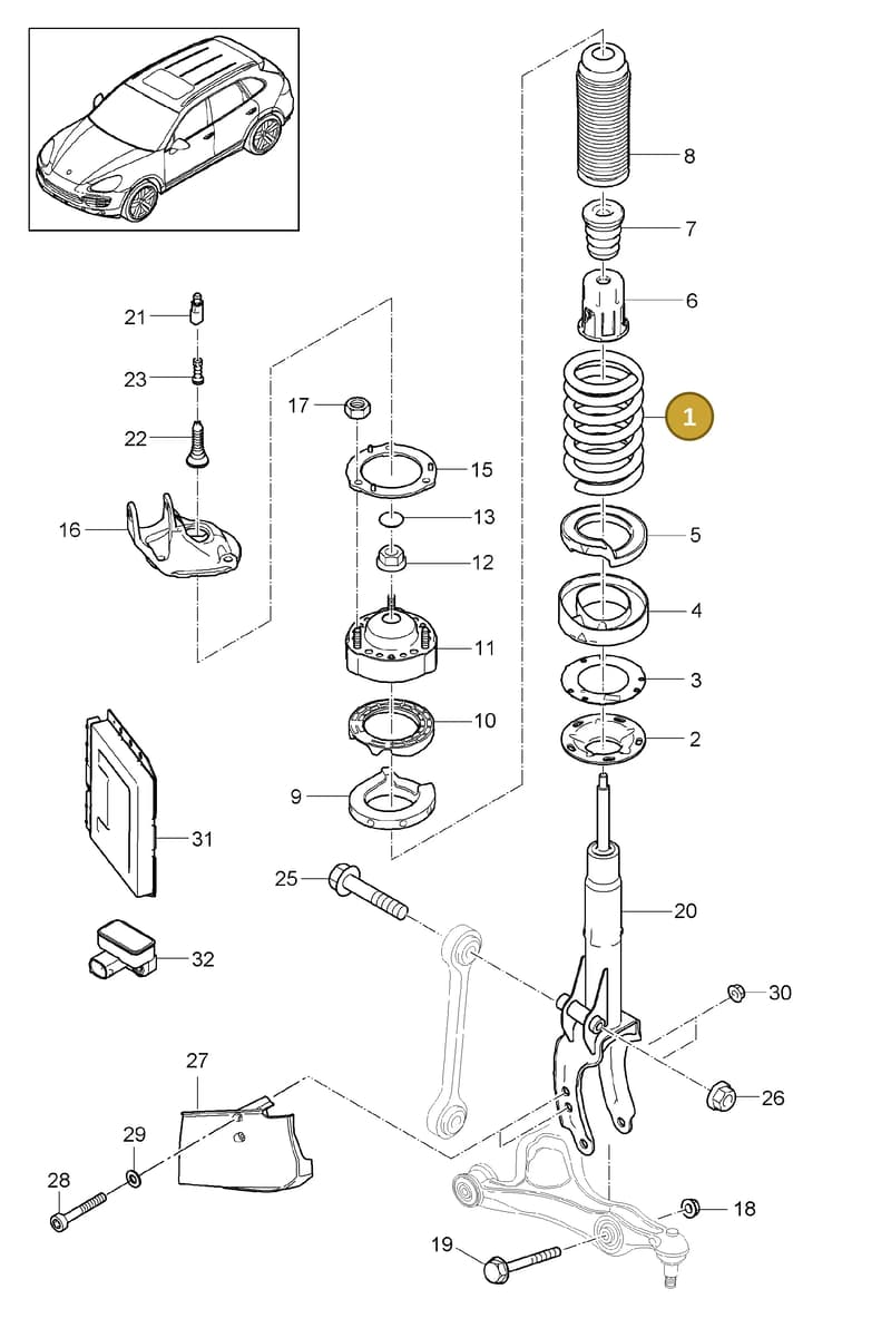 95834353330504 — Porsche Cayenne (2010-2018) diagram p37402000, position 1